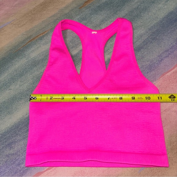 Free People Movement Free Throw Ribbed Crop Top Tank Tropical Pink XS / S - Picture 9 of 10